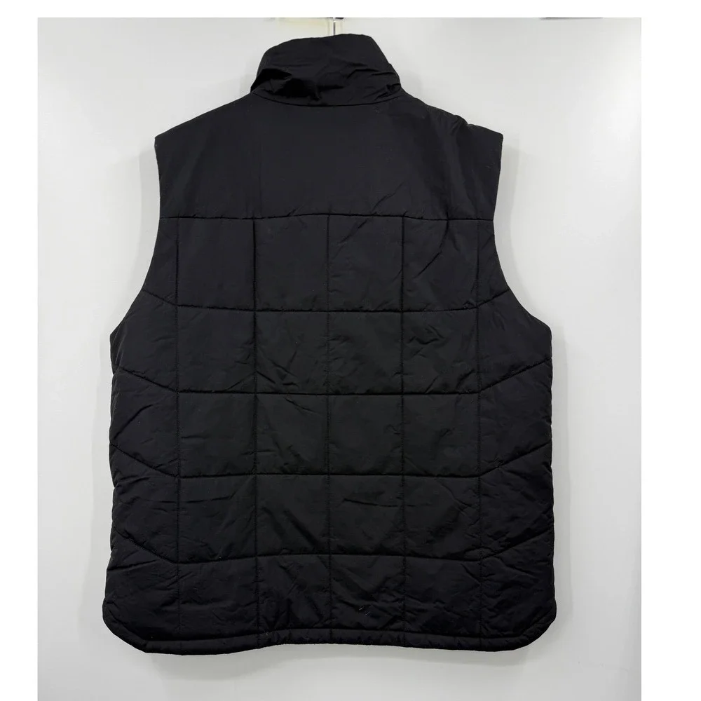 The North Face Mens Quilted Black Vest Size L Insulated Snap‎ Front Pockets